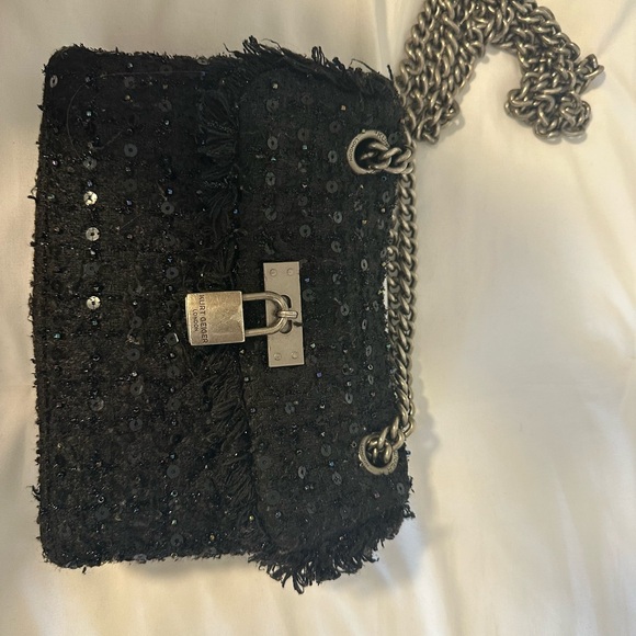 Black Tweed Kurt Geiger Crossbody “The Brixton” - Picture 3 of 3